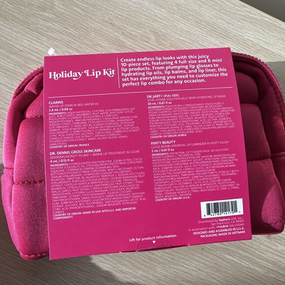 Sephora Favorites Lip Value Set Holiday 2025 10 Pc Bag Kit LIMITED EDITION NEW - Picture 3 of 6